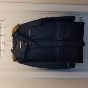 Eddie Bauer Men's Superior Down Parka in Navy Blue, Size Small